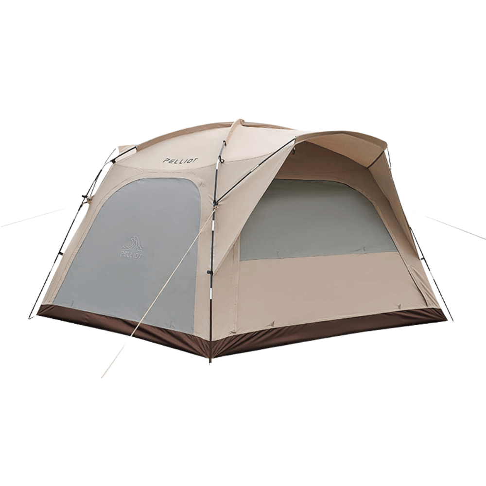 Silver painted four-person park tent