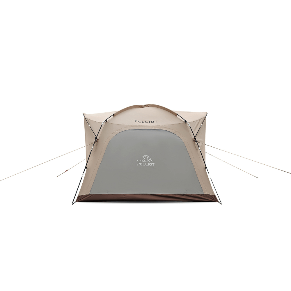 Silver painted four-person park tent