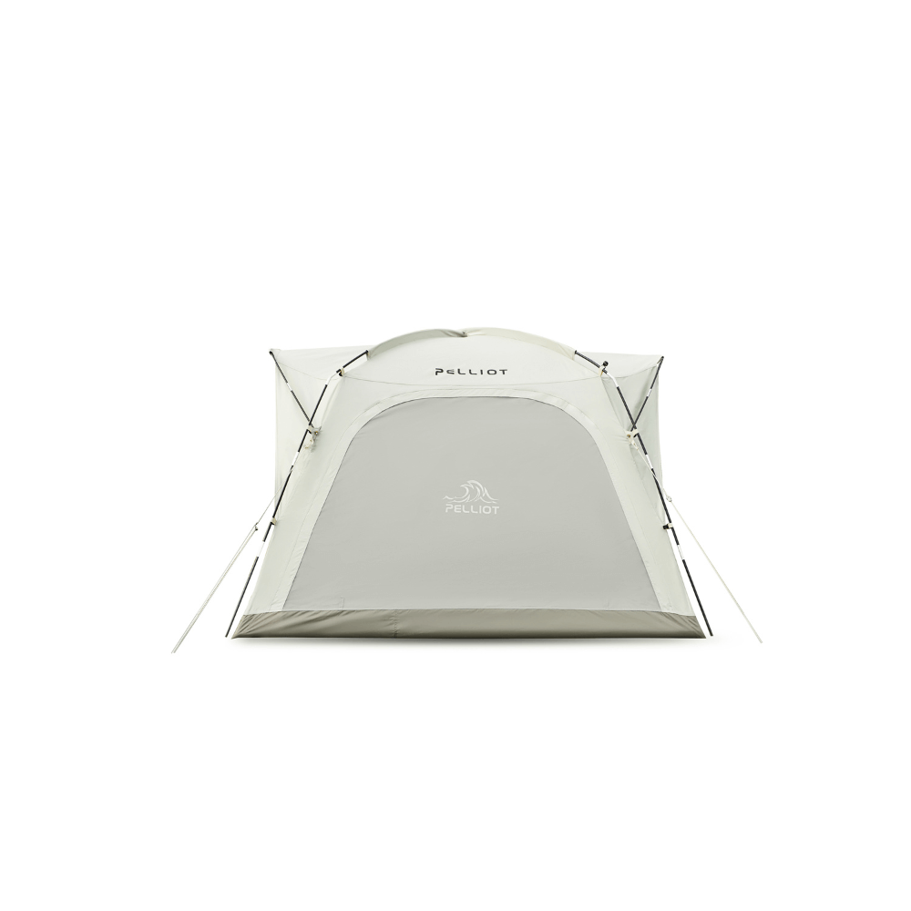 Silver painted four-person park tent