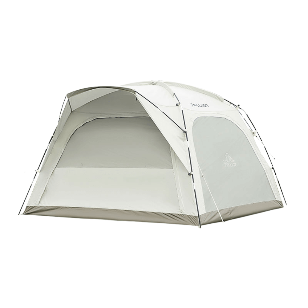 Silver painted four-person park tent